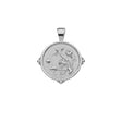 Silver coin pendant featuring morning glory design