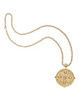 Gratitude tile coin pendant on the grande rolo chain