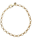 Gold chain necklace featuring alternating larger and smaller detailed links