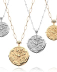 Gold and Silver Coin Pendants with Four Seasons of Flowers