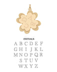 Lucky in love clover with the option to engrave 4 initials
