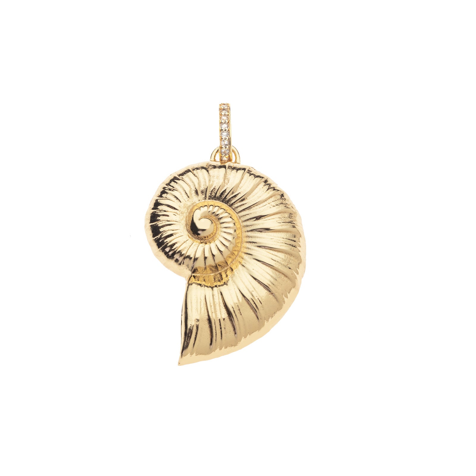 Back of gold nautilus pendant