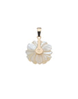 JW x Lewis Miller Carved Anemone Flower Pendant in Mother of Pearl