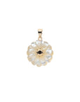 JW x Lewis Miller Carved Anemone Flower Pendant in Mother of Pearl