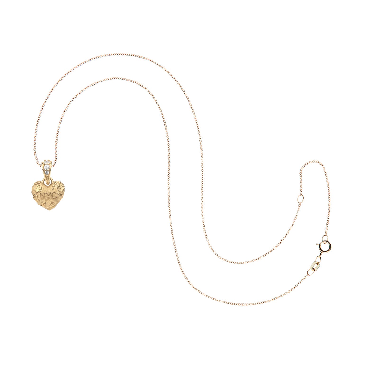 JW x Lewis Miller NYC Heart Pendant in Solid Gold