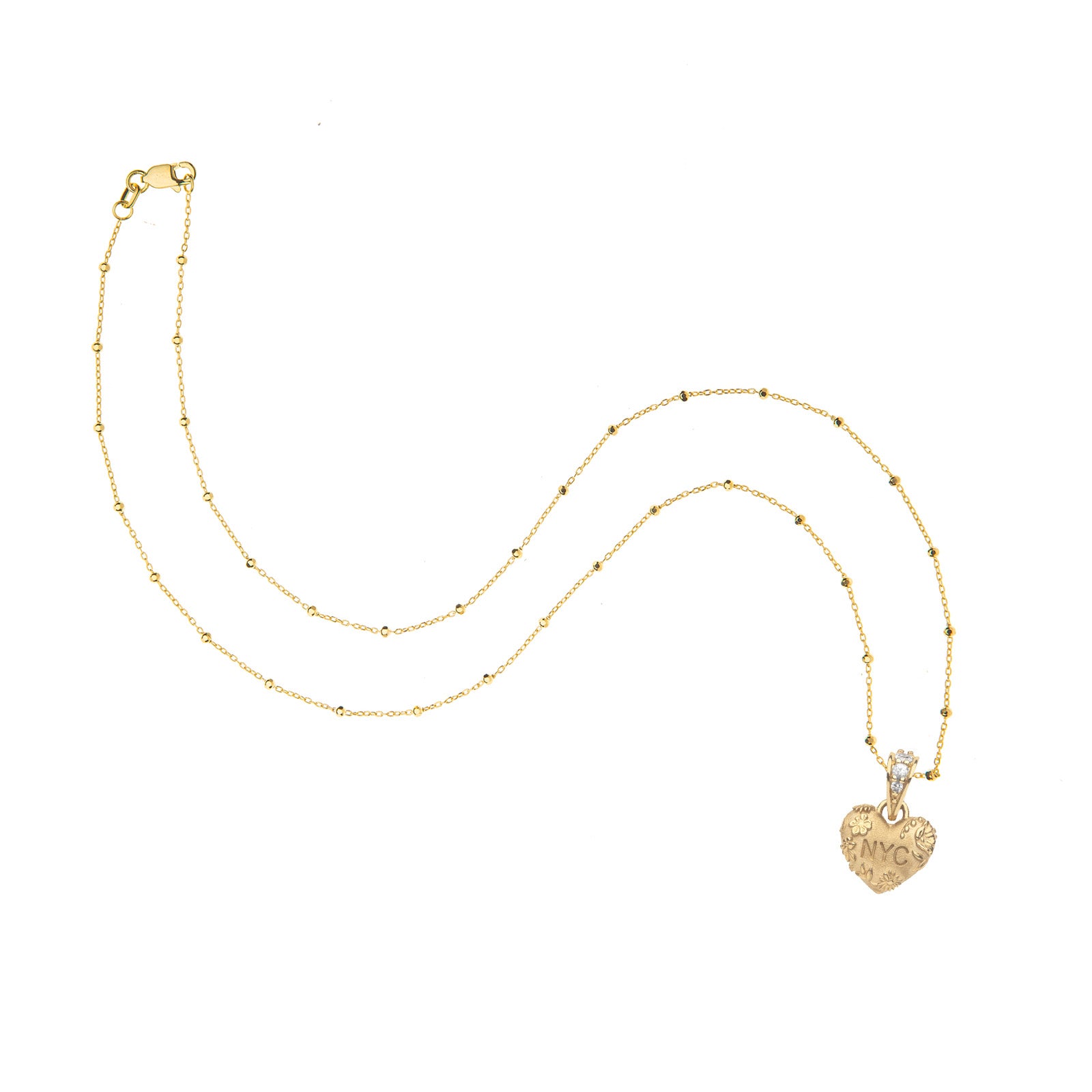 JW x Lewis Miller NYC Heart Pendant in Solid Gold