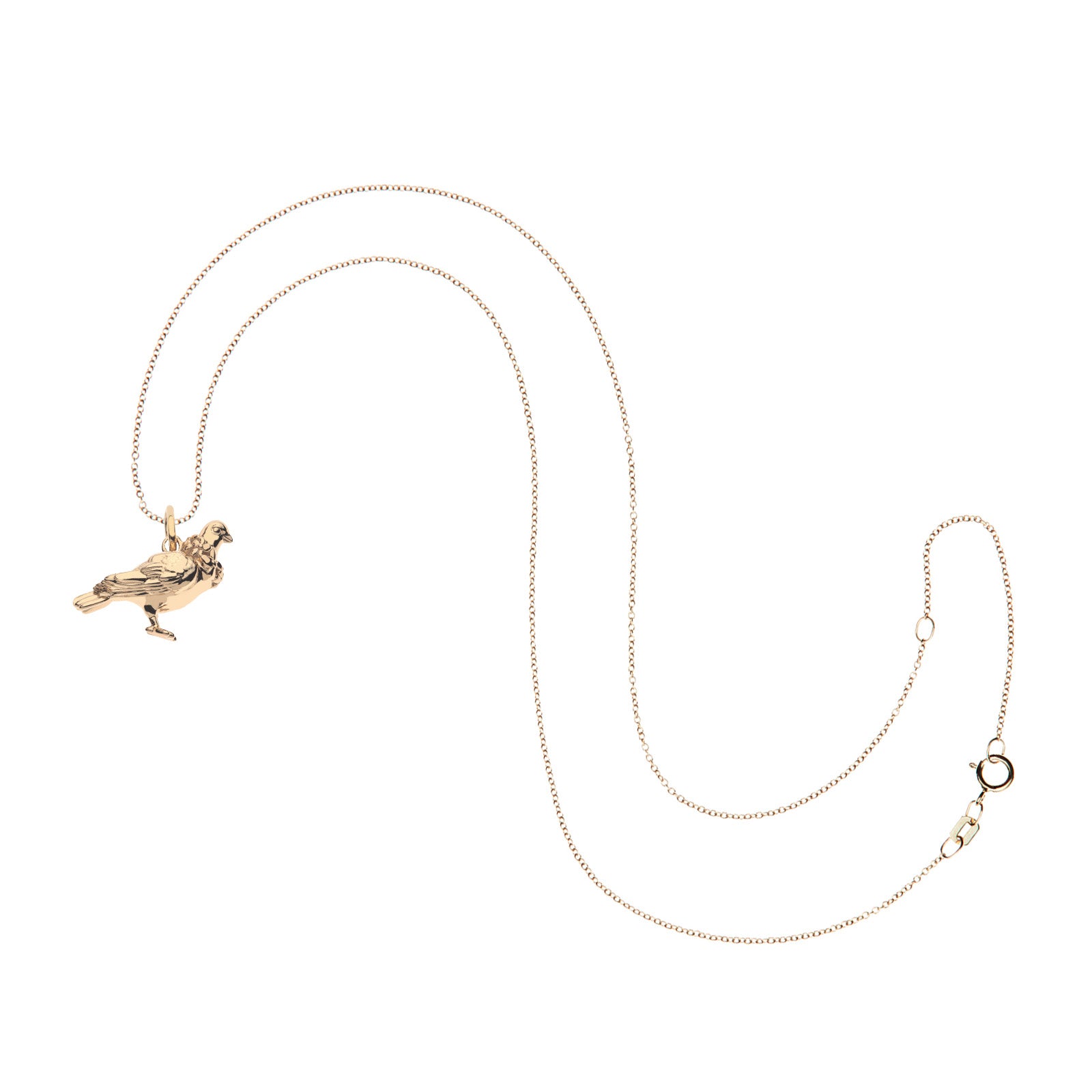 JW x Lewis Miller NYC Pigeon Pendant in Solid Gold