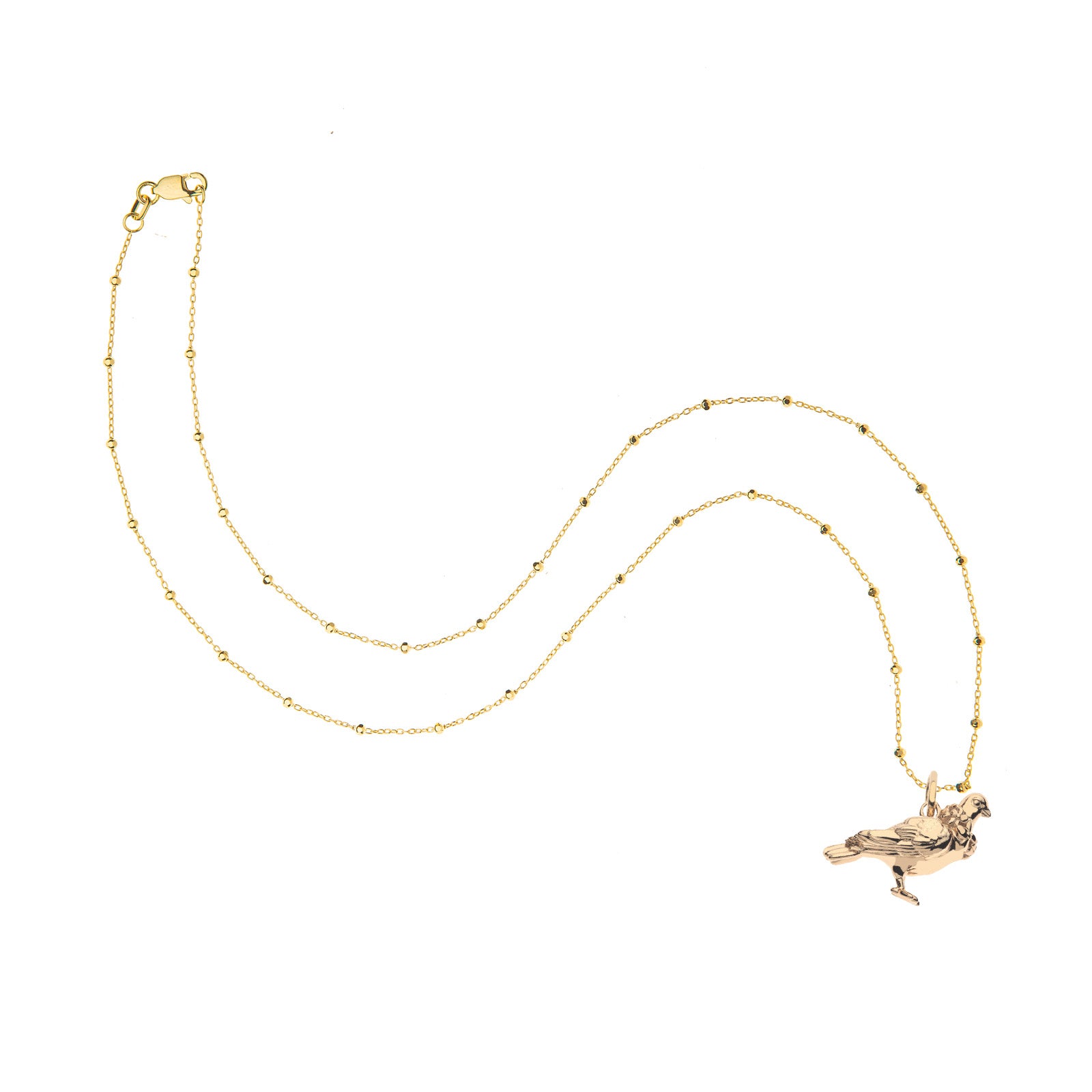 JW x Lewis Miller NYC Pigeon Pendant in Solid Gold