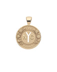 JW x Lewis Miller NYC Small Pendant Coin in 14k Gold