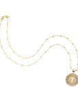 JW x Lewis Miller NYC Small Pendant Coin in 14k Gold