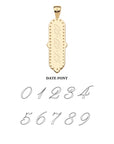 Date font engraving option on the joy camellia dogtag