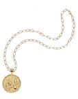 Joy Camellia coin on the drawn link chain