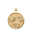 Gold Coin Featuring 3 hollyhock leaves