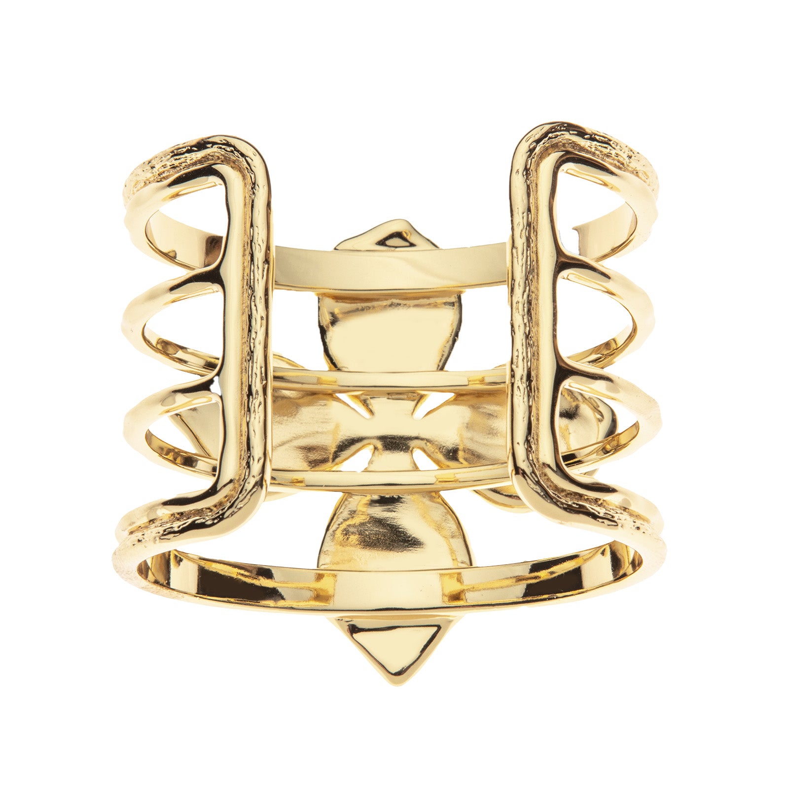 Back view of gold dogwood cuff