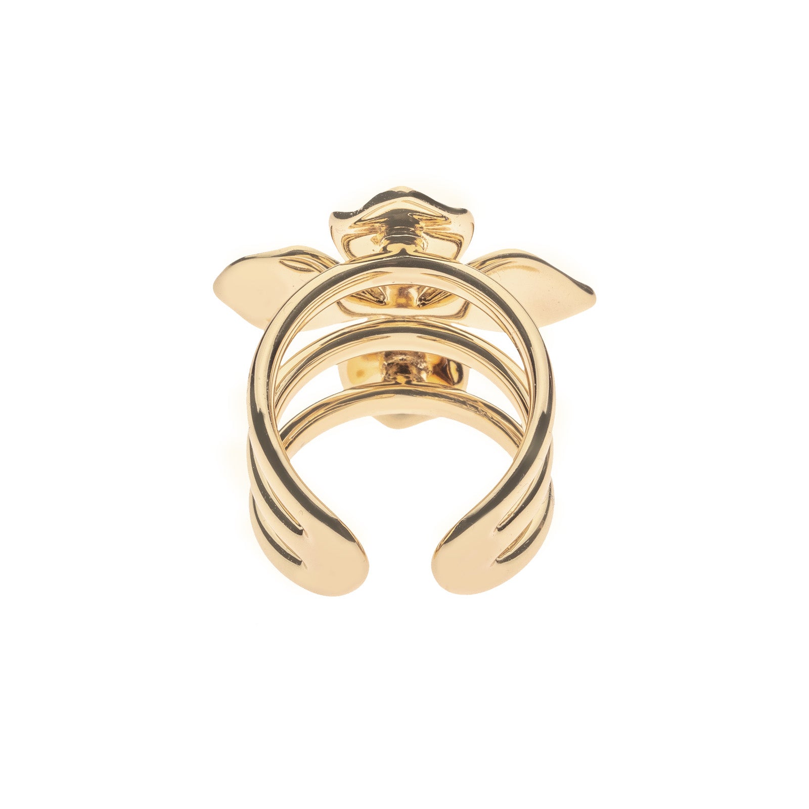 Inside view of gold dogwood ring
