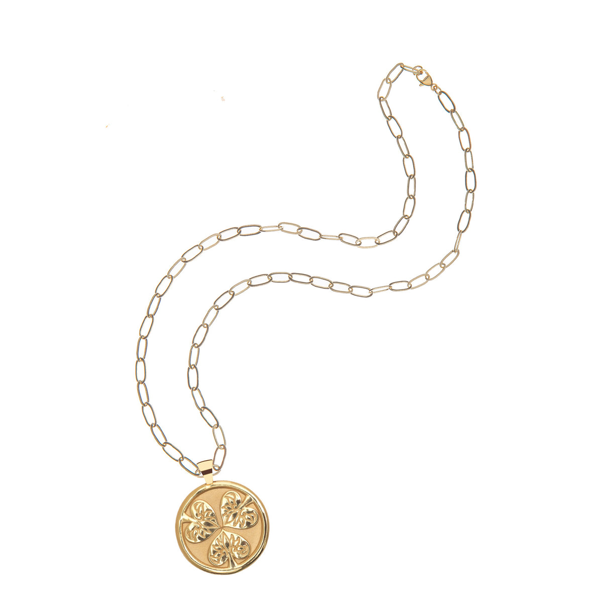 JOY JW Original Pendant Coin - 18" Drawn Link Chain