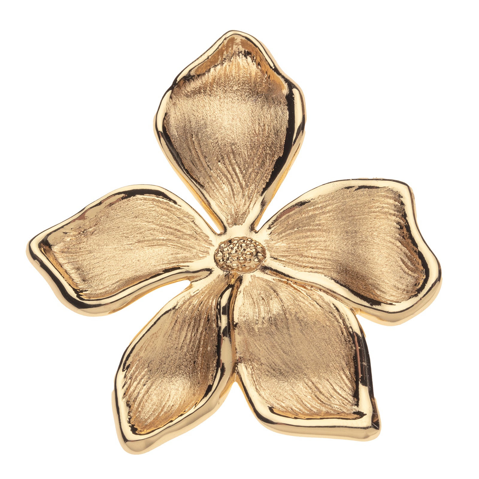 Gold periwinkle flower pendant