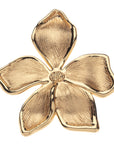 Gold periwinkle flower pendant