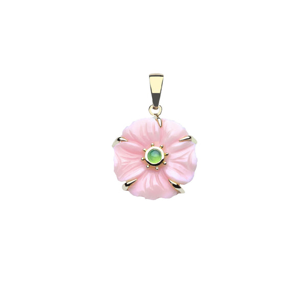 JOY Pink Jade Carved Petunia Pendant in Solid Gold – Jane Win Jewelry
