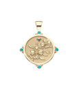 JW x House of Harris JOY Dogwood Flowers Small Pendant Coin in Solid Gold