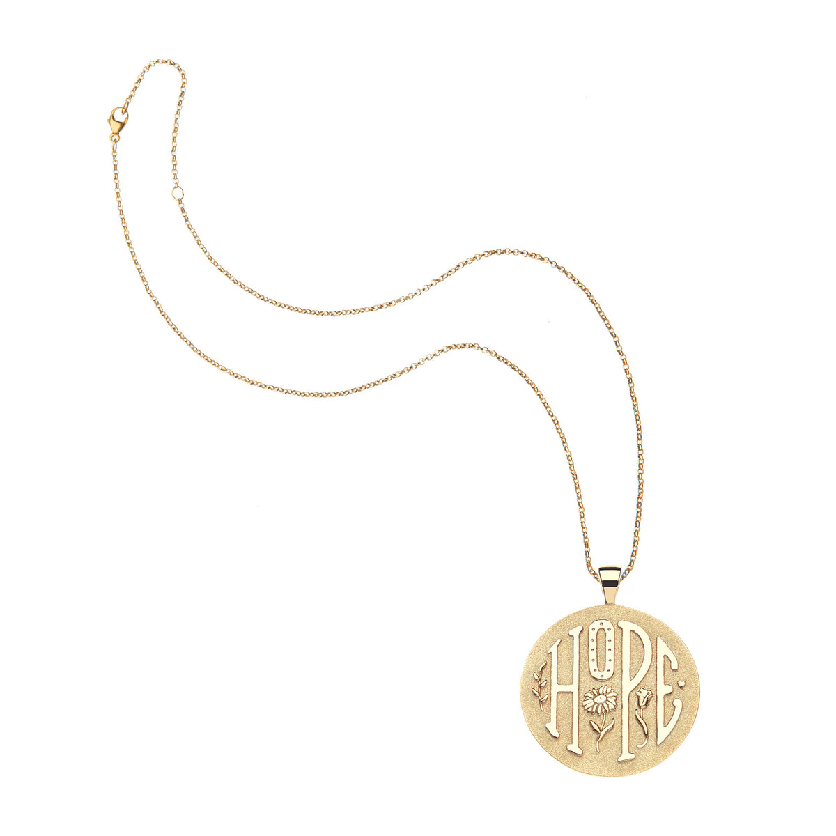 Jumbo hope coin on the classic rolo chain