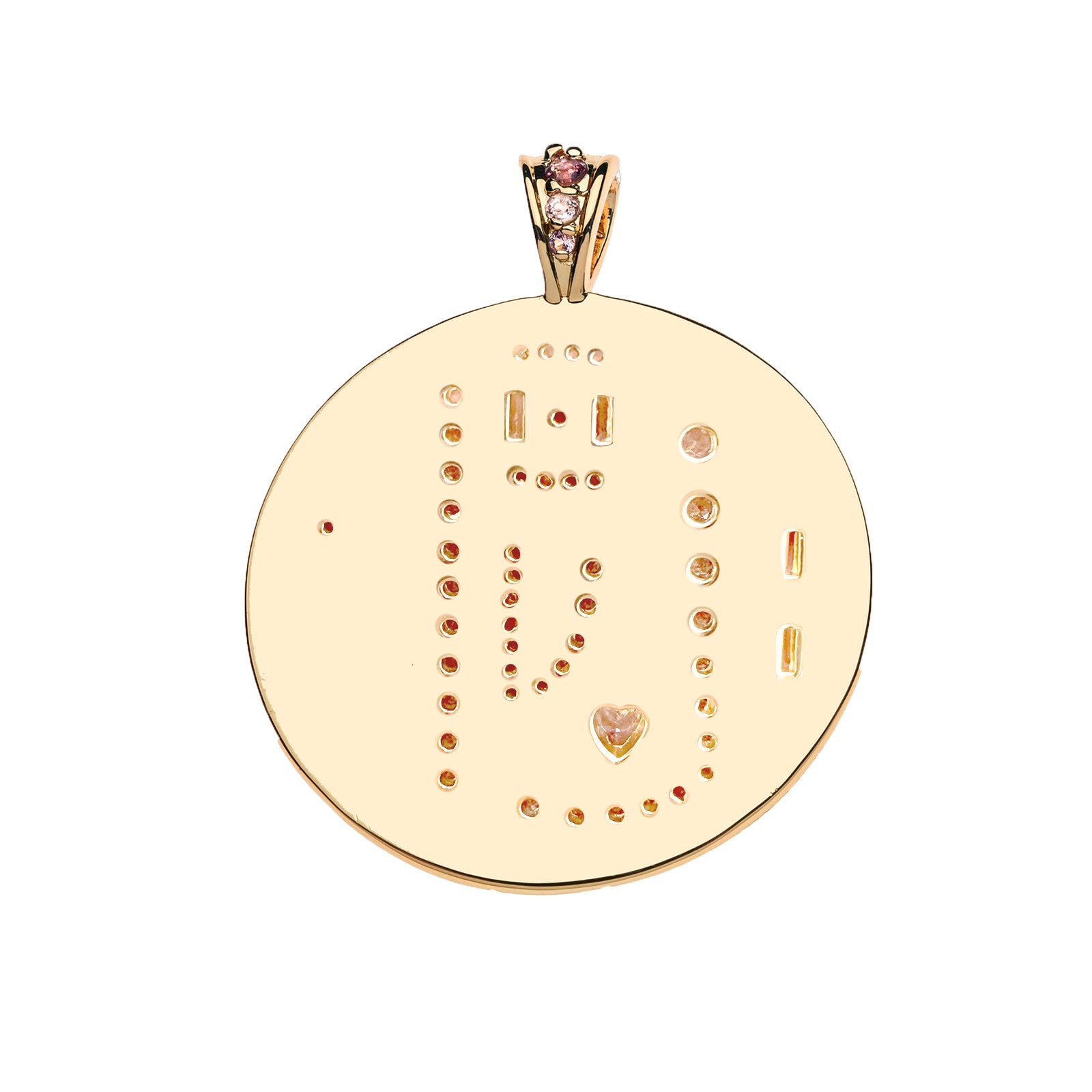 Back of jumbo love embellished coin