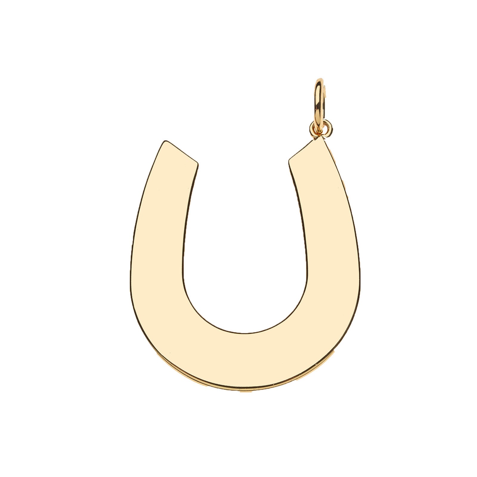 Back of gold horseshoe pendant