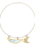 STRONG Keep Swimming Fish Pendant Necklace in Mother of Pearl