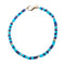 Gumdrop Beaded Necklace in Lapis and Turquoise Mix