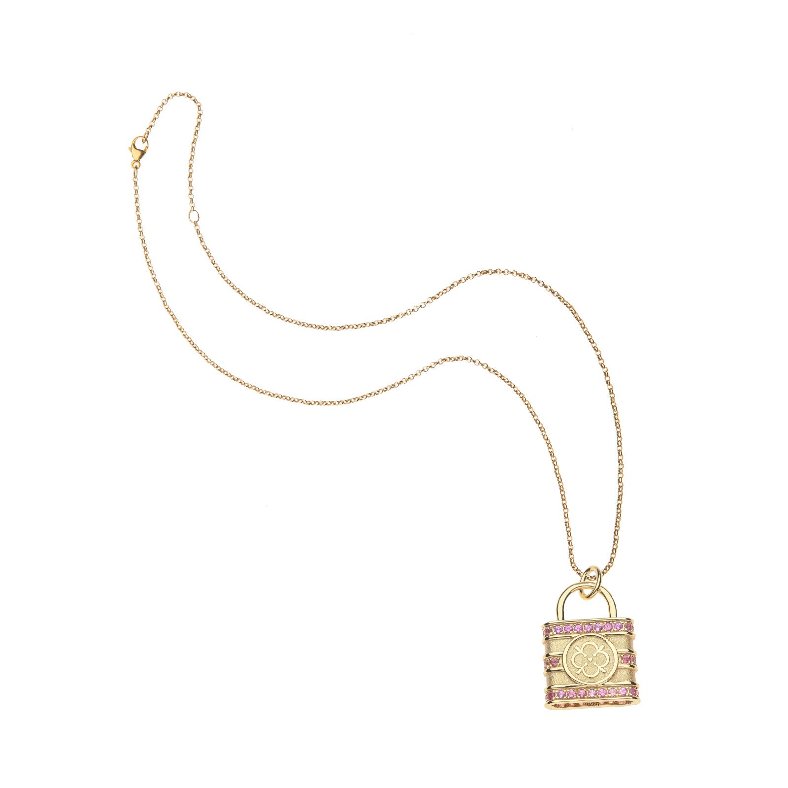 Lock pendant on classic rolo chain