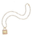 Lock pendant on drawn link chain
