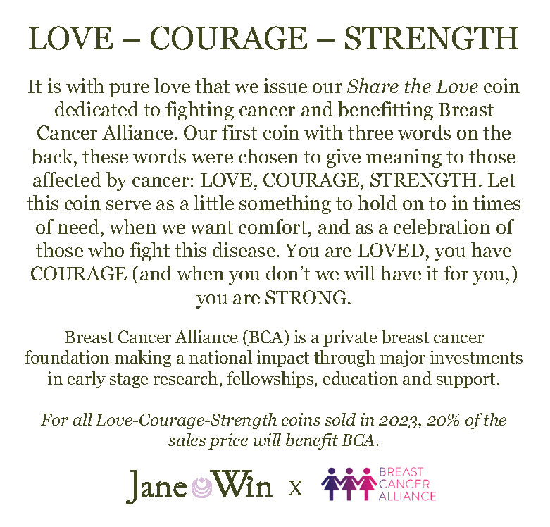 Love - Courage - Strength JW Original Pendant Coin