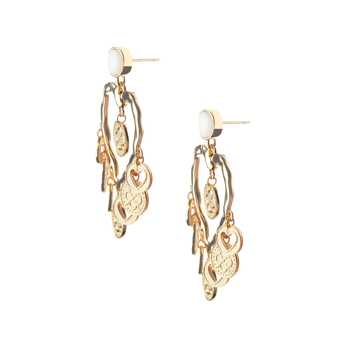 Side view of the love amore earrings