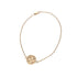 Gold chain bracelet with small love coin 