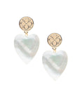 LOVE Carry Your Heart Earrings in Mother of Pearl