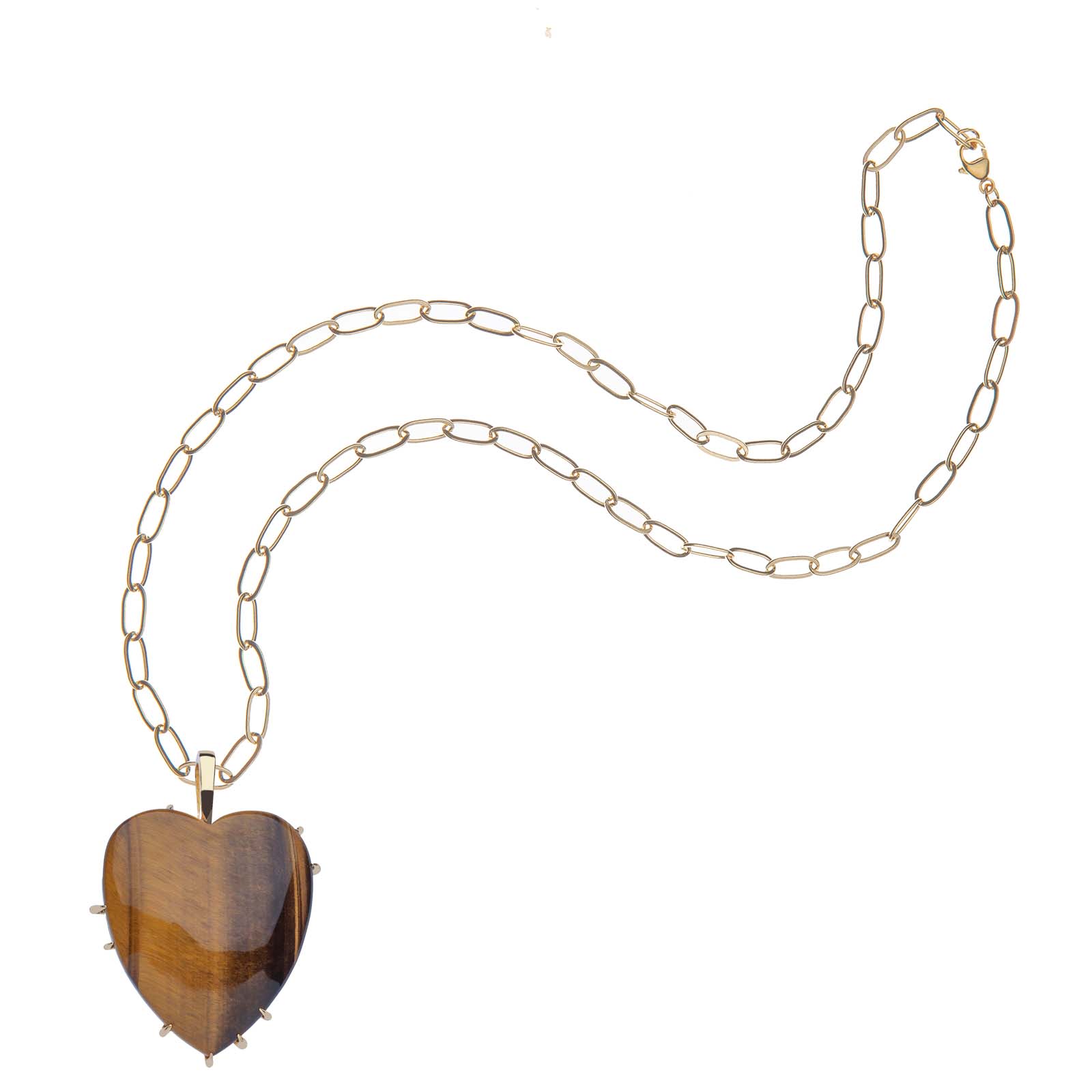 LOVE Carry Your Heart Pendant in Tiger&#39;s Eye