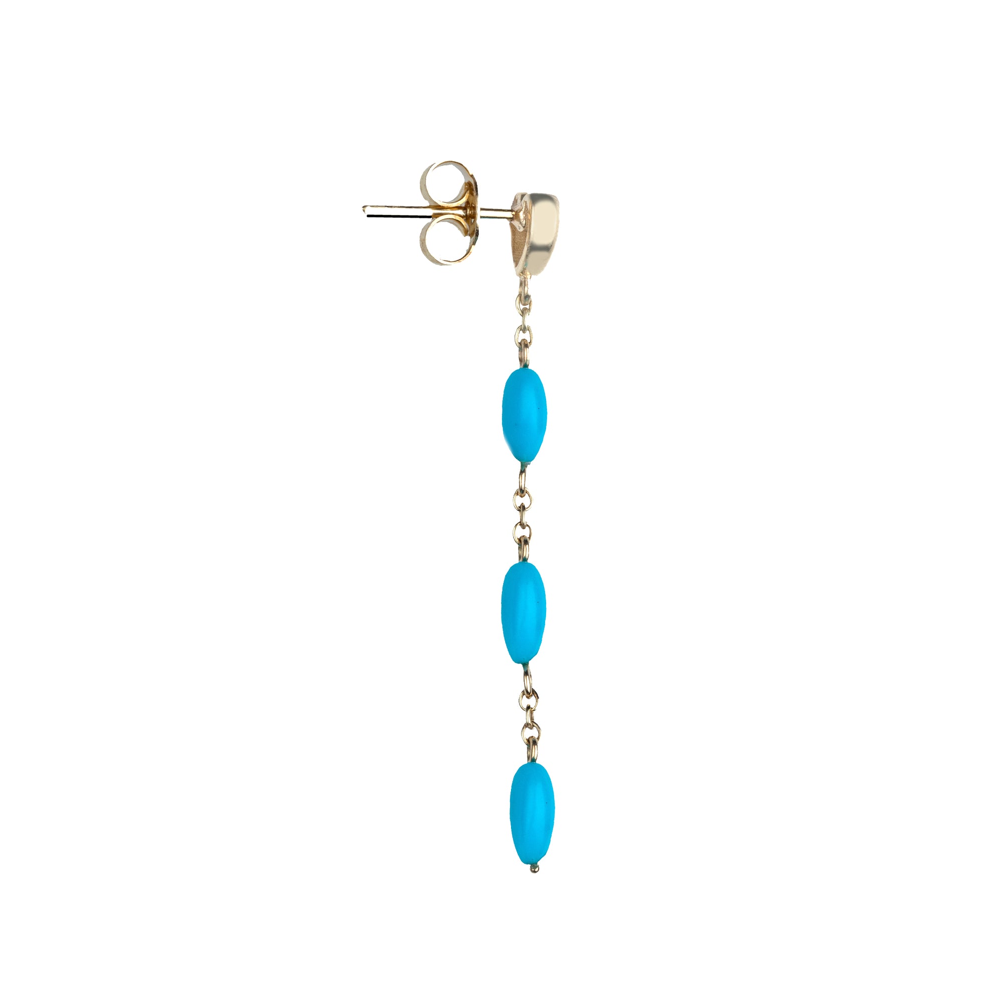 LOVE Carved Turquoise and Gold Heart Earrings