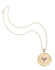 Love courage strength cutout coin on the classic rolo chain