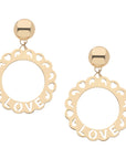 LOVE Cutout Disk Earrings