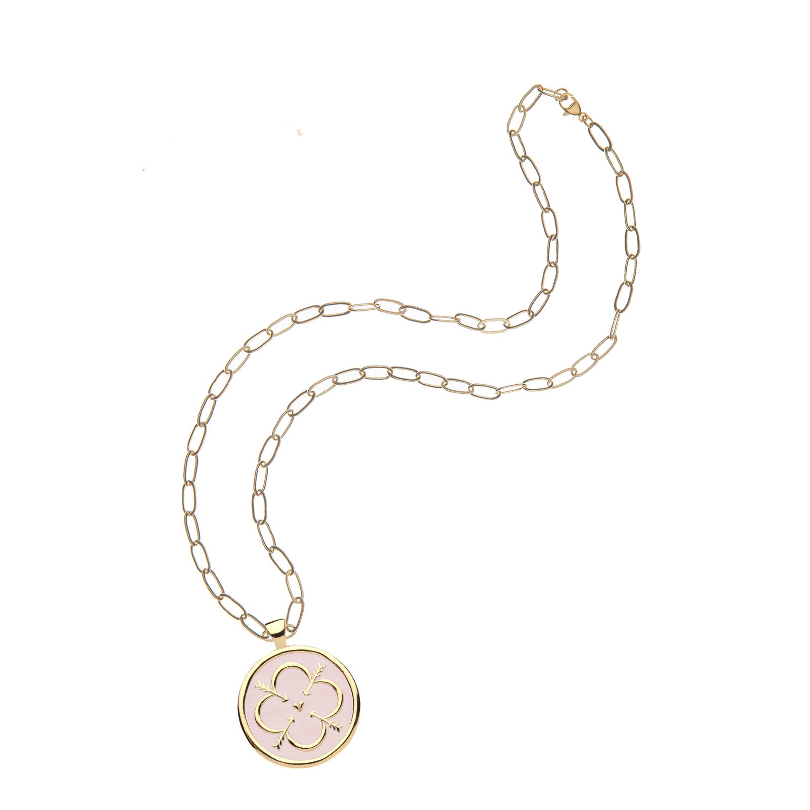 LOVE JW Original Pendant Coin in Pale Dogwood Enamel