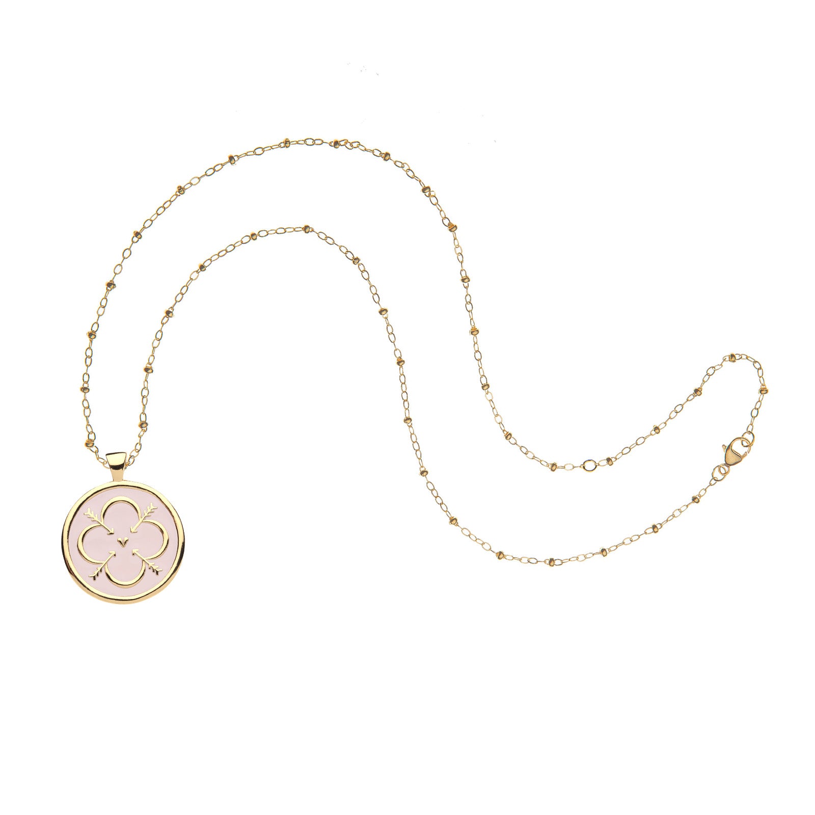 LOVE JW Original Pendant Coin in Pale Dogwood Enamel