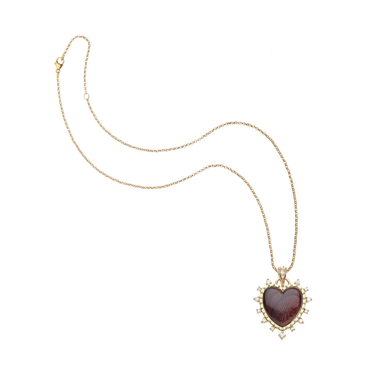 Love dolce carved heart pendant on the classic rolo chain