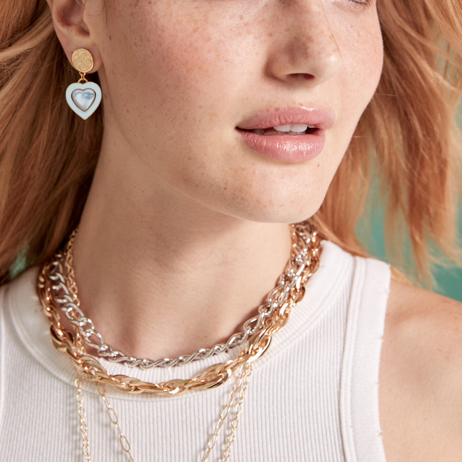 LOVE Enchanted Heart Earring in Mother of Pearl