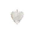 Mother of pearl carved palm heart in gold setting with white topaz detail on bail