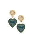 LOVE Enchanted Heart Earring in Malachite