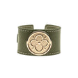 LOVE Leather Cuff in Olive Green