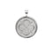 Silver Coin Pendant with Quatrefoil and heart illustration