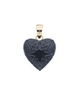 LOVE Starburst Stone Heart Pendant in Onyx