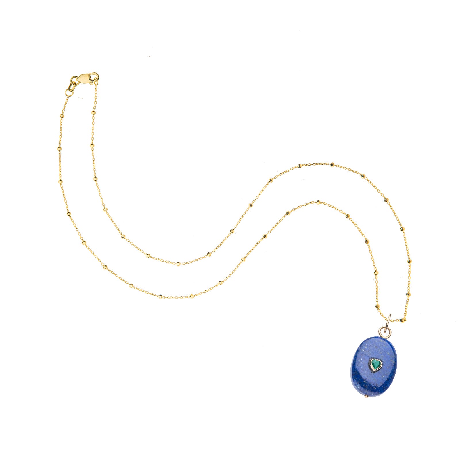 LOVE Lapis Wishing Stone in Solid Gold