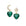Drop earrings feature malachite heart drop and mismatched star and crescent moon studs with mother of pearl cabochon details